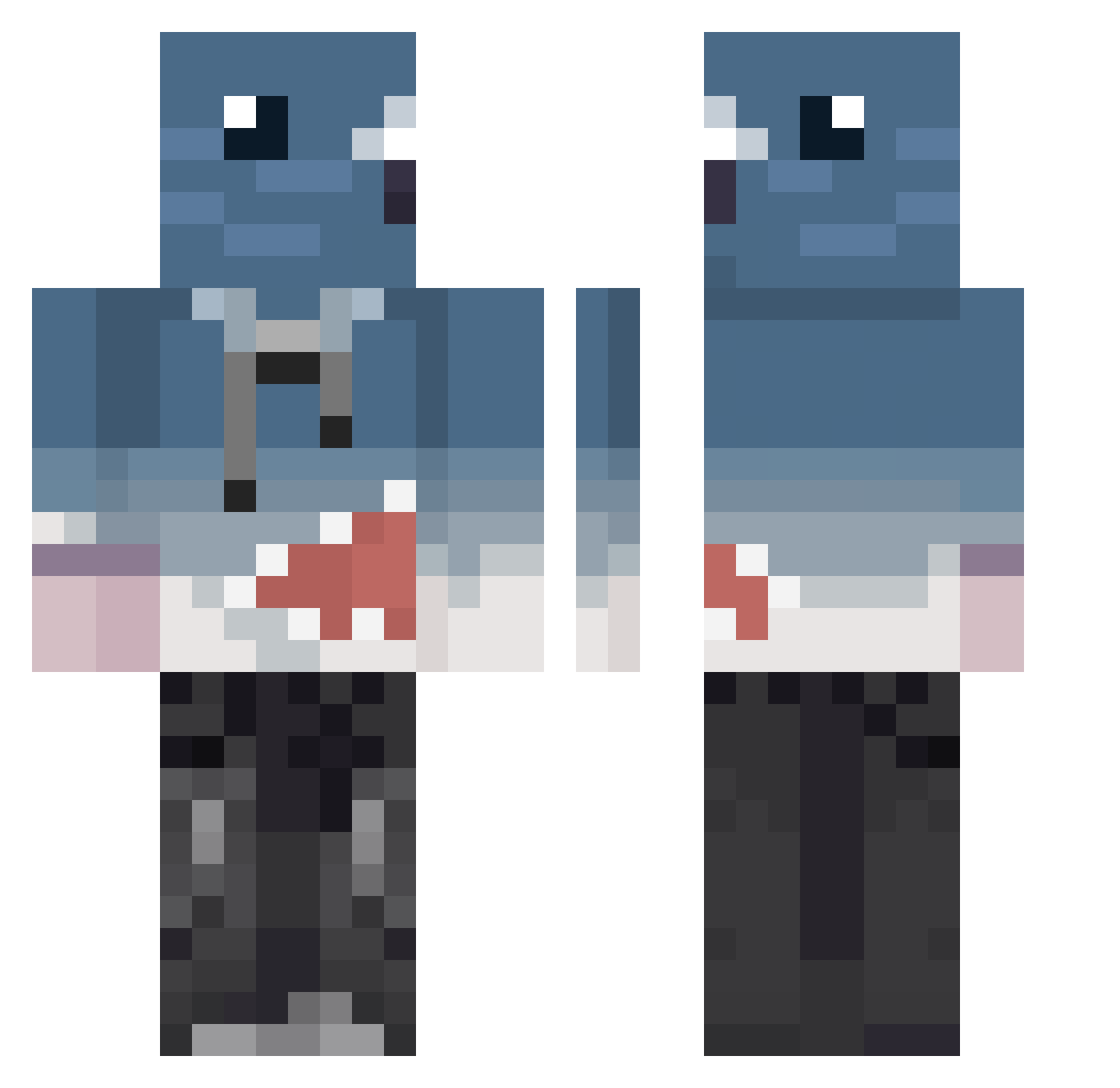 xStromDanger Minecraft skin, front and back view