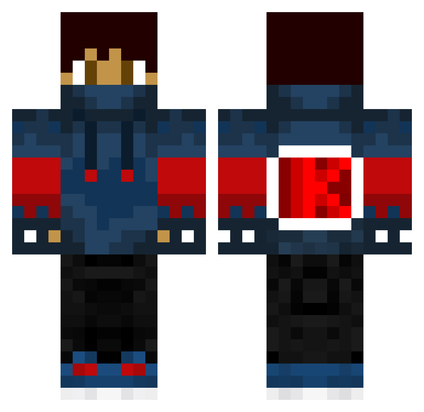 redK10010111 Minecraft skin, front and back view