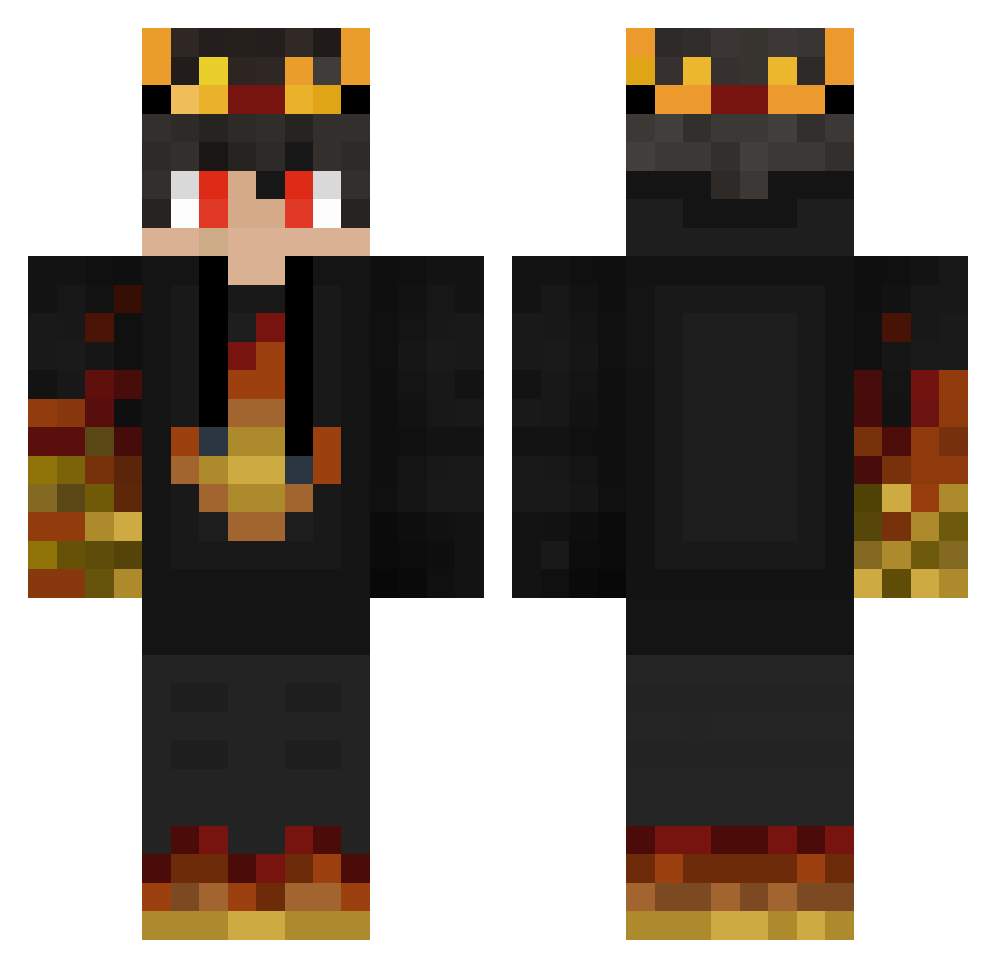 Royale2004 Minecraft skin, front and back view