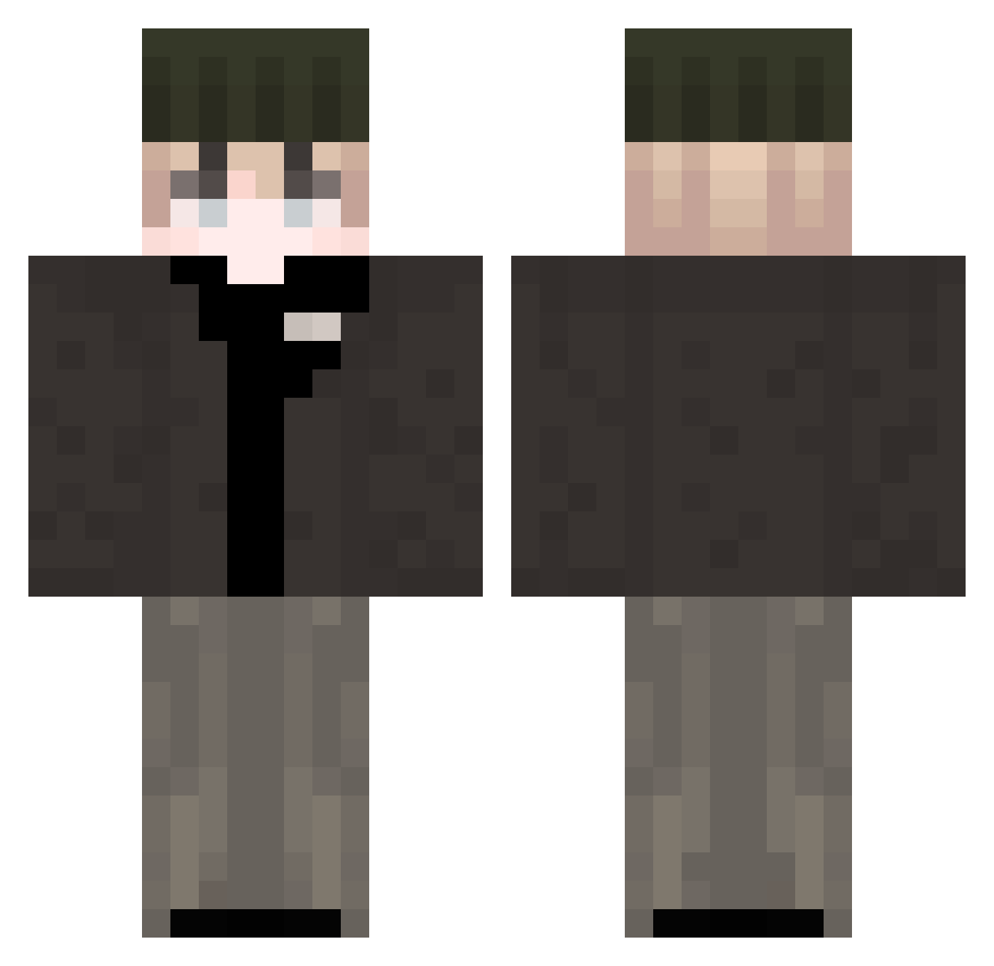 vitalzignz Minecraft skin, front and back view