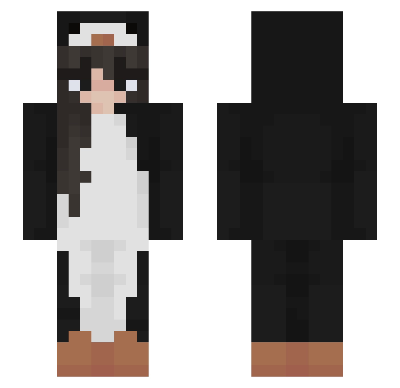 Xmfxpl Minecraft skin, front and back view