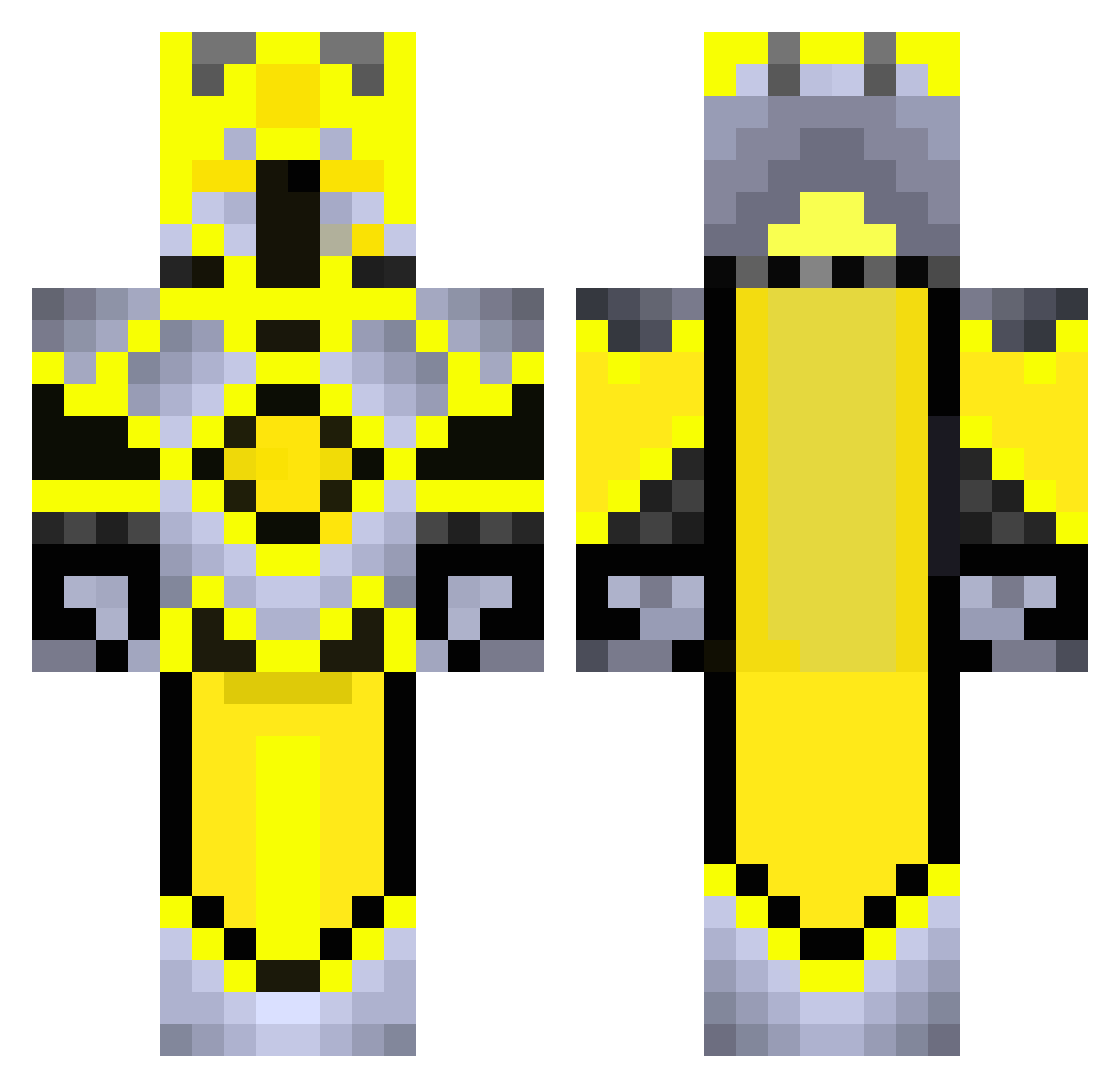 YELLOWCAPE Minecraft skin, front and back view