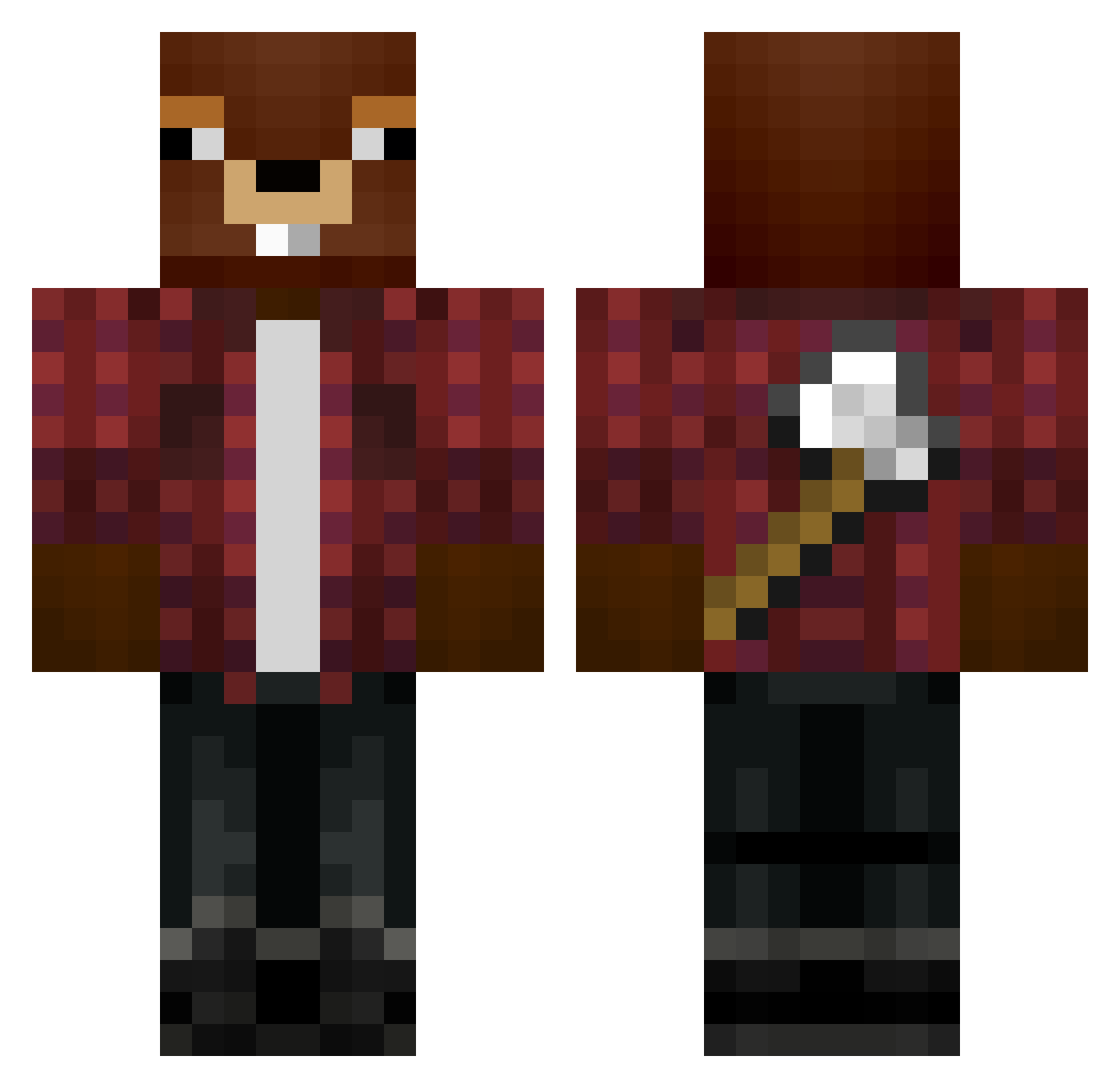 XxEIRUSxX Minecraft skin, front and back view