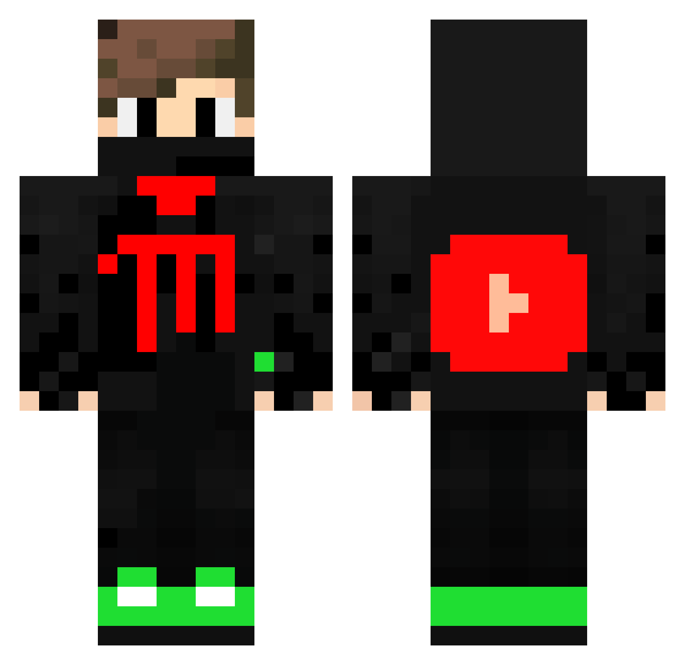 domini Minecraft skin, front and back view