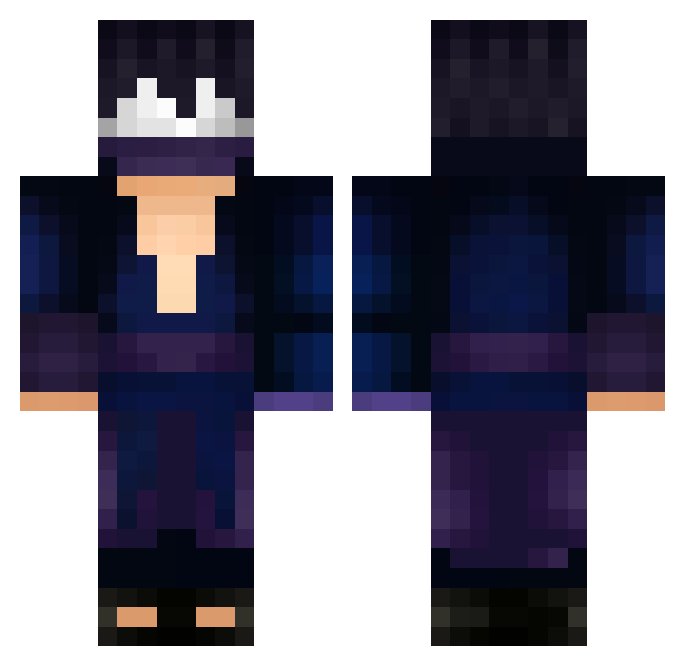 uwuyukii Minecraft skin, front and back view