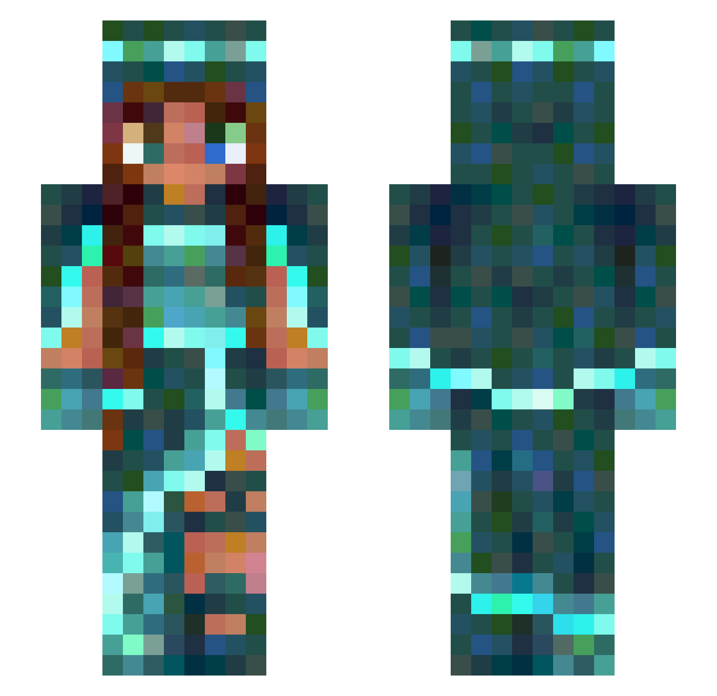 tsunamimomi Minecraft skin, front and back view