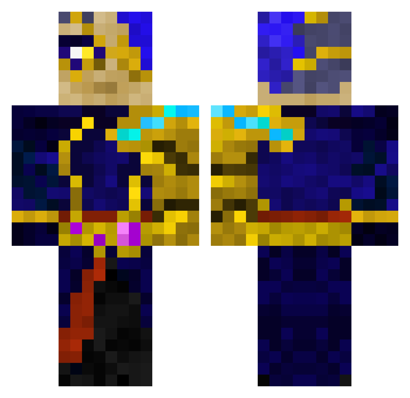 Varelote23 Minecraft skin, front and back view