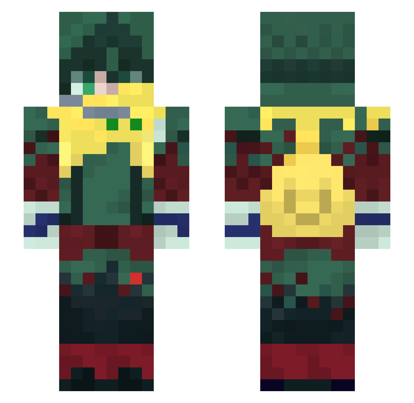 sudsid Minecraft skin, front and back view
