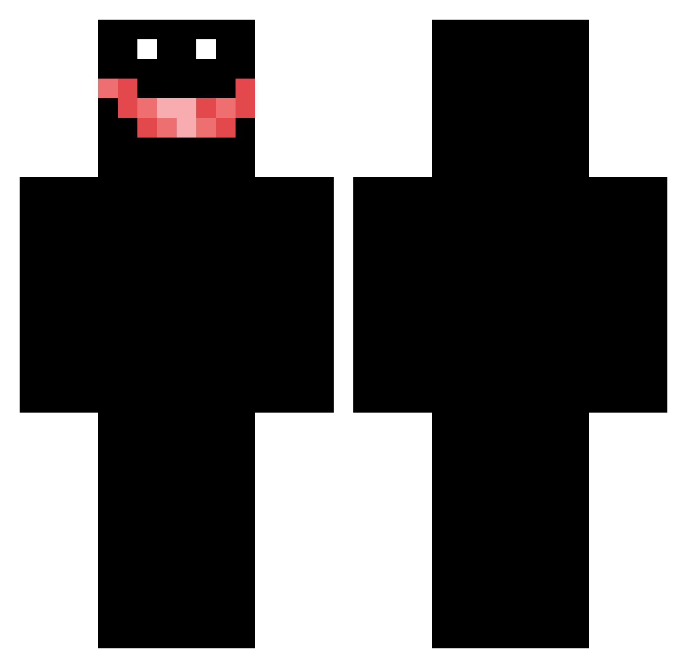 JustGotStabbed Minecraft skin, front and back view