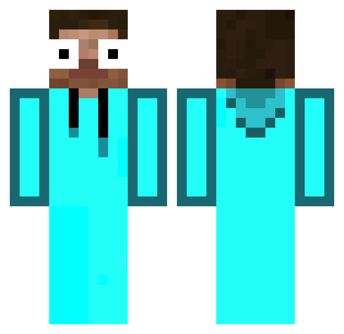 iurh Minecraft skin, front and back view