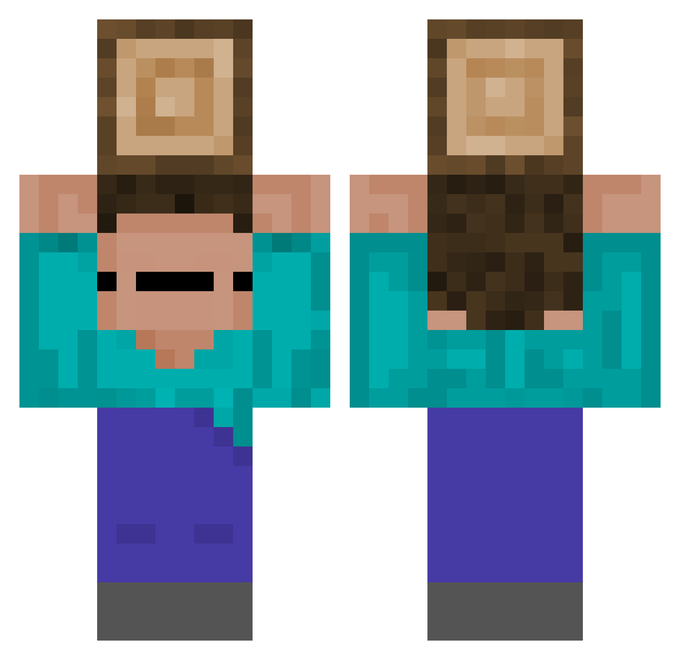 digitalthink Minecraft skin, front and back view