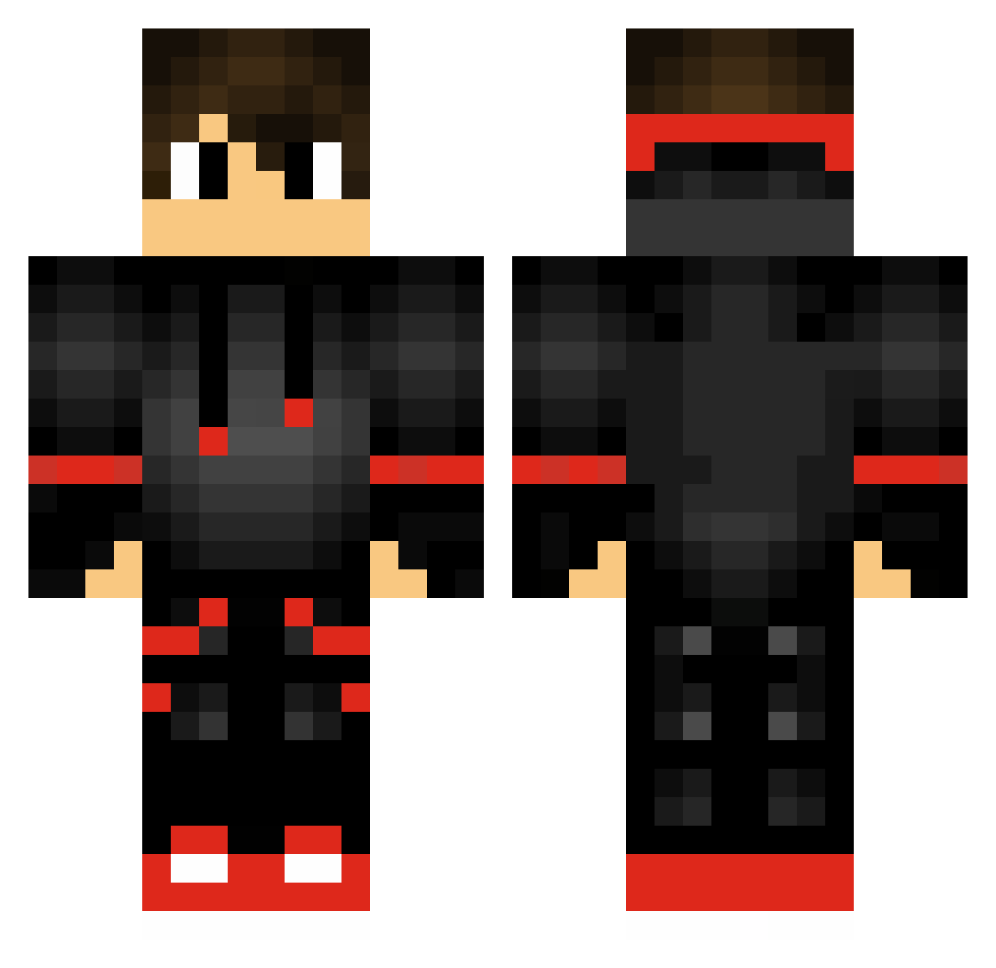 ShowUp Minecraft skin, front and back view