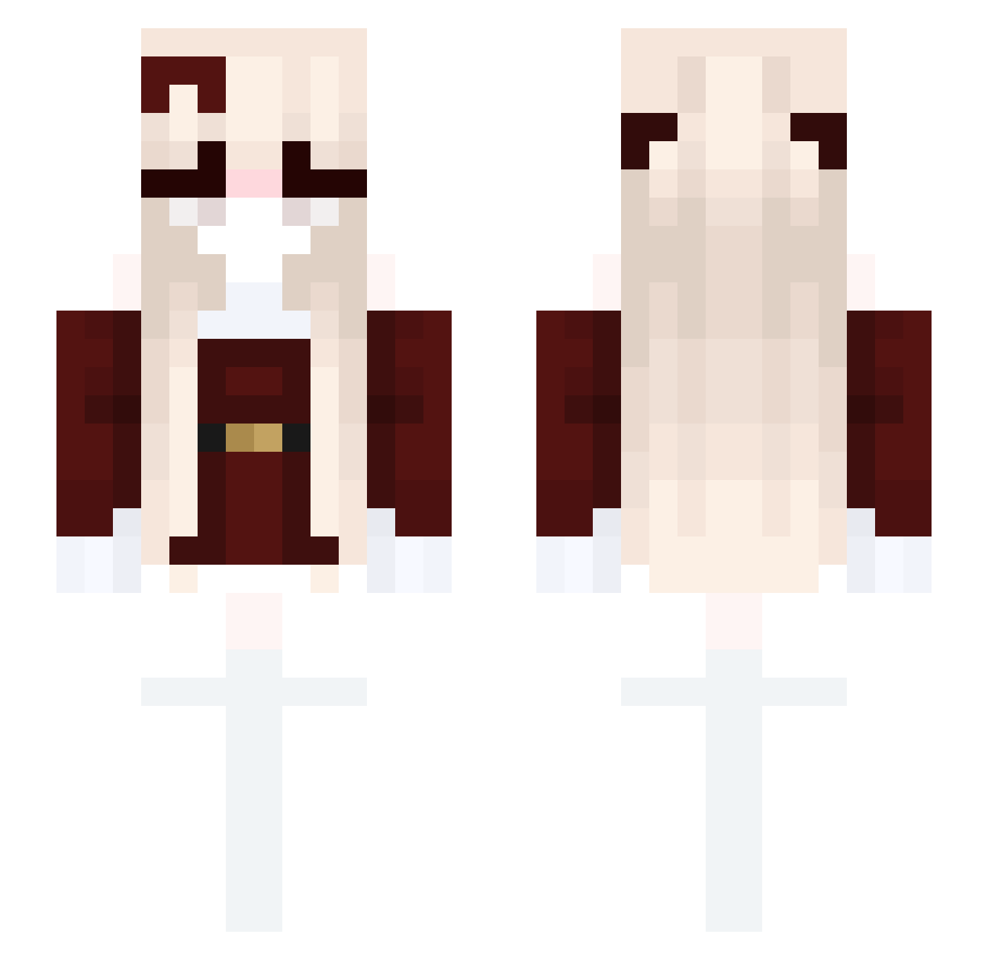 Vibraattori Minecraft skin, front and back view