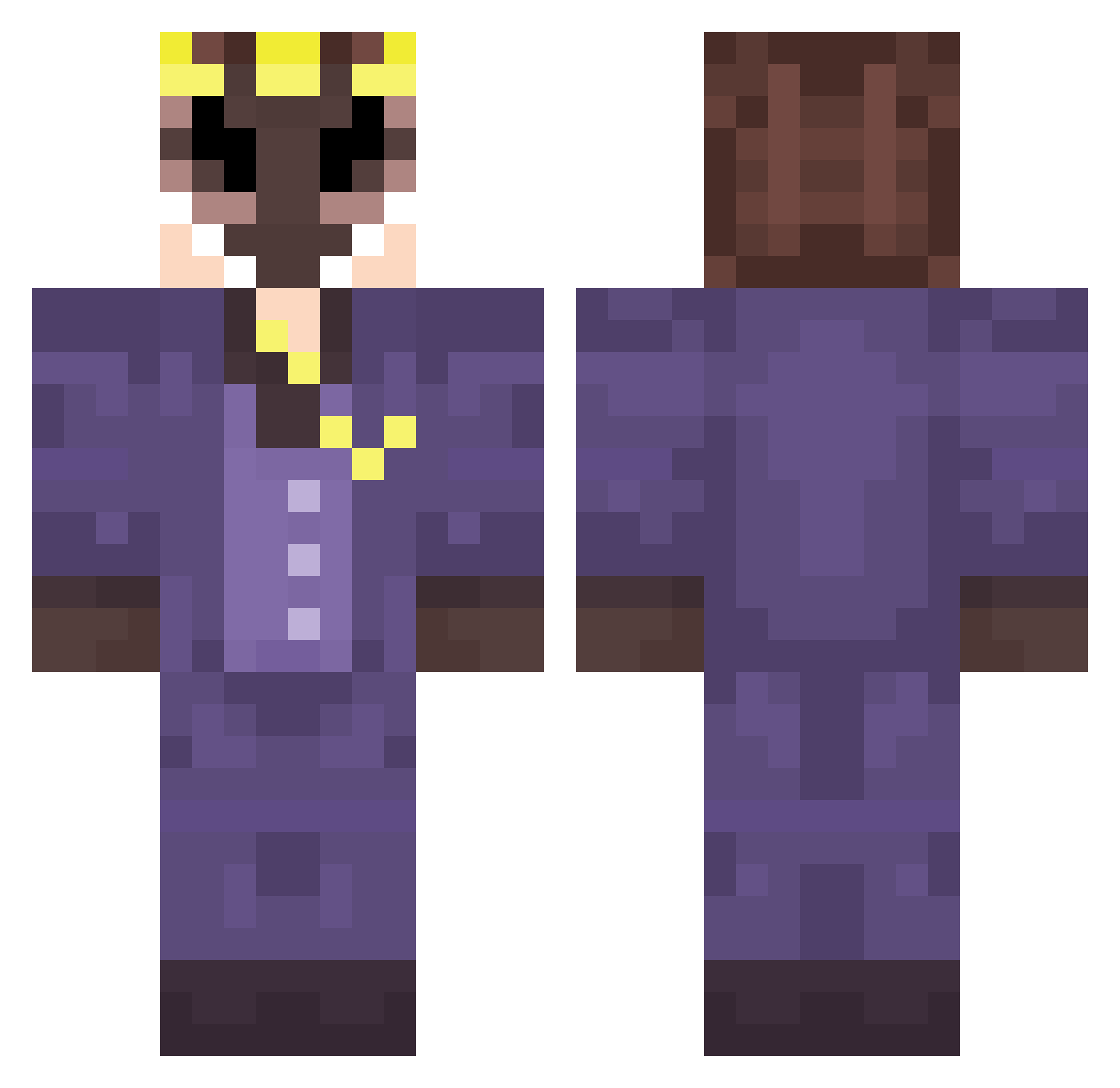 rosymonsterr Minecraft skin, front and back view