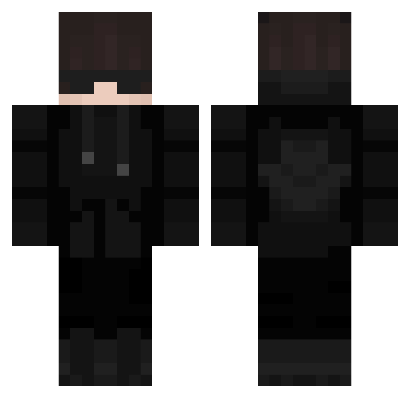 vPandyBob Minecraft skin, front and back view