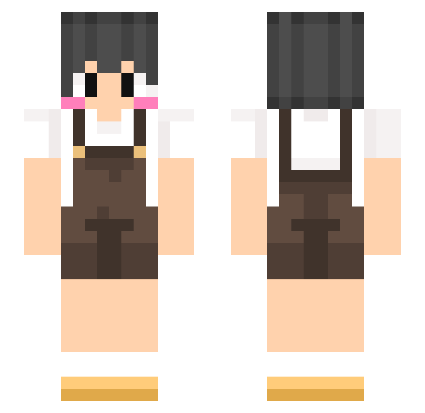 Worphine Minecraft skin, front and back view