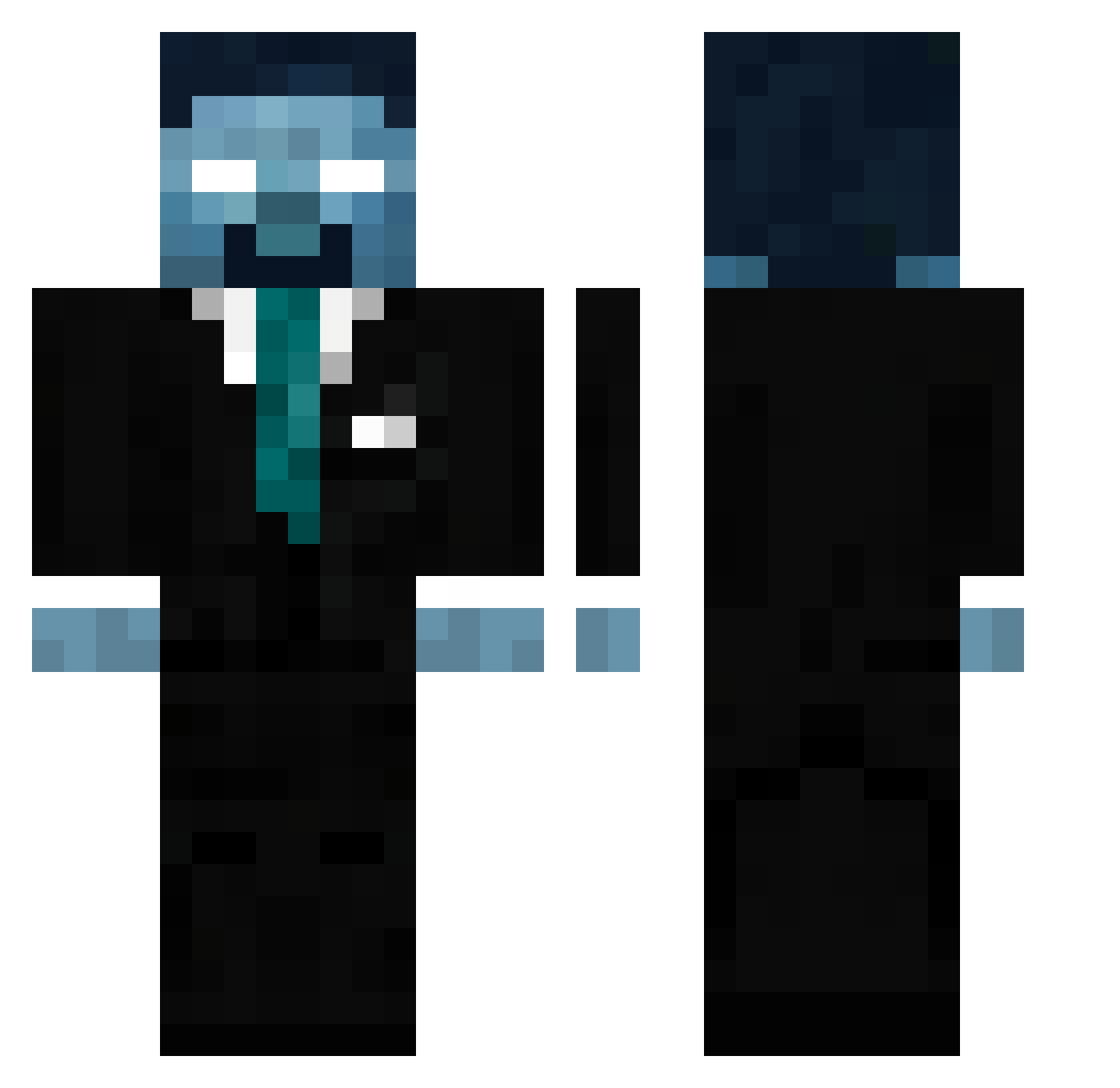 Prolongs Minecraft skin, front and back view