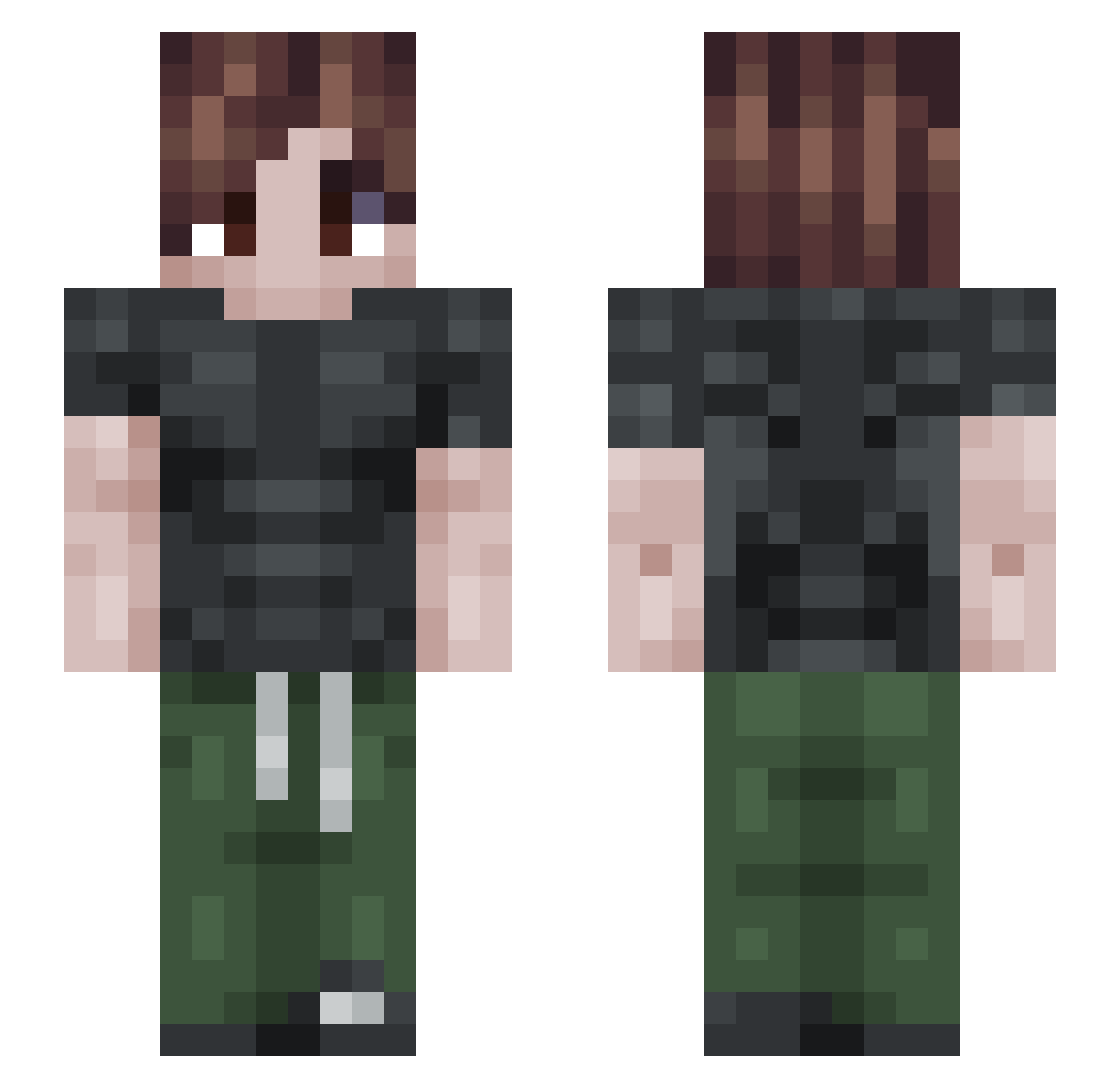 quinneo Minecraft skin, front and back view