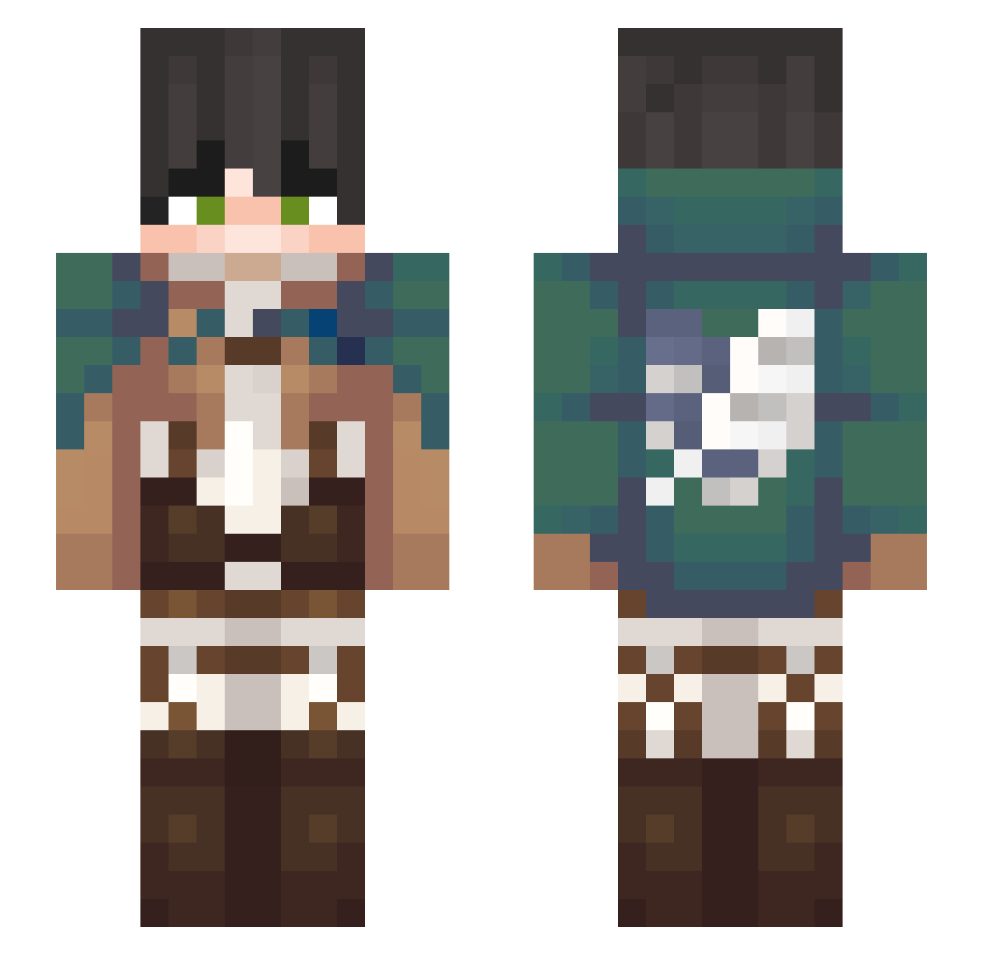 vofereek Minecraft skin, front and back view