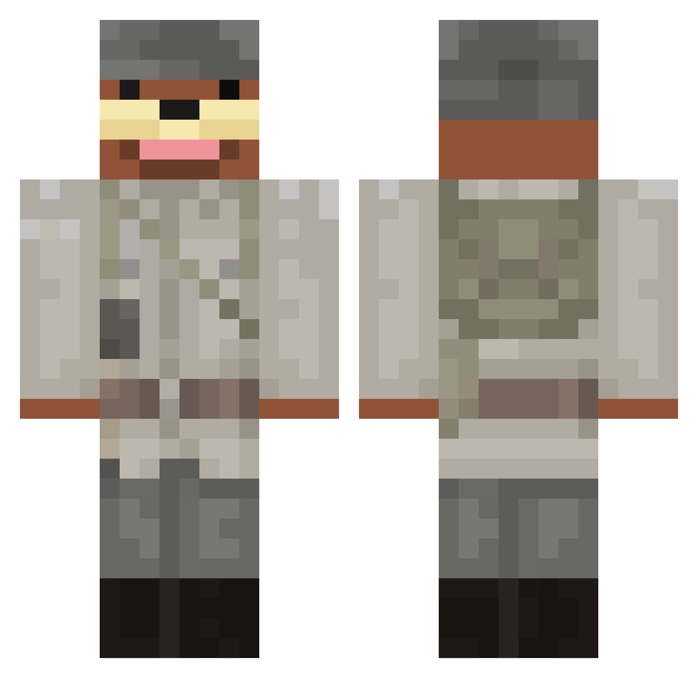 Gwine Minecraft skin, front and back view