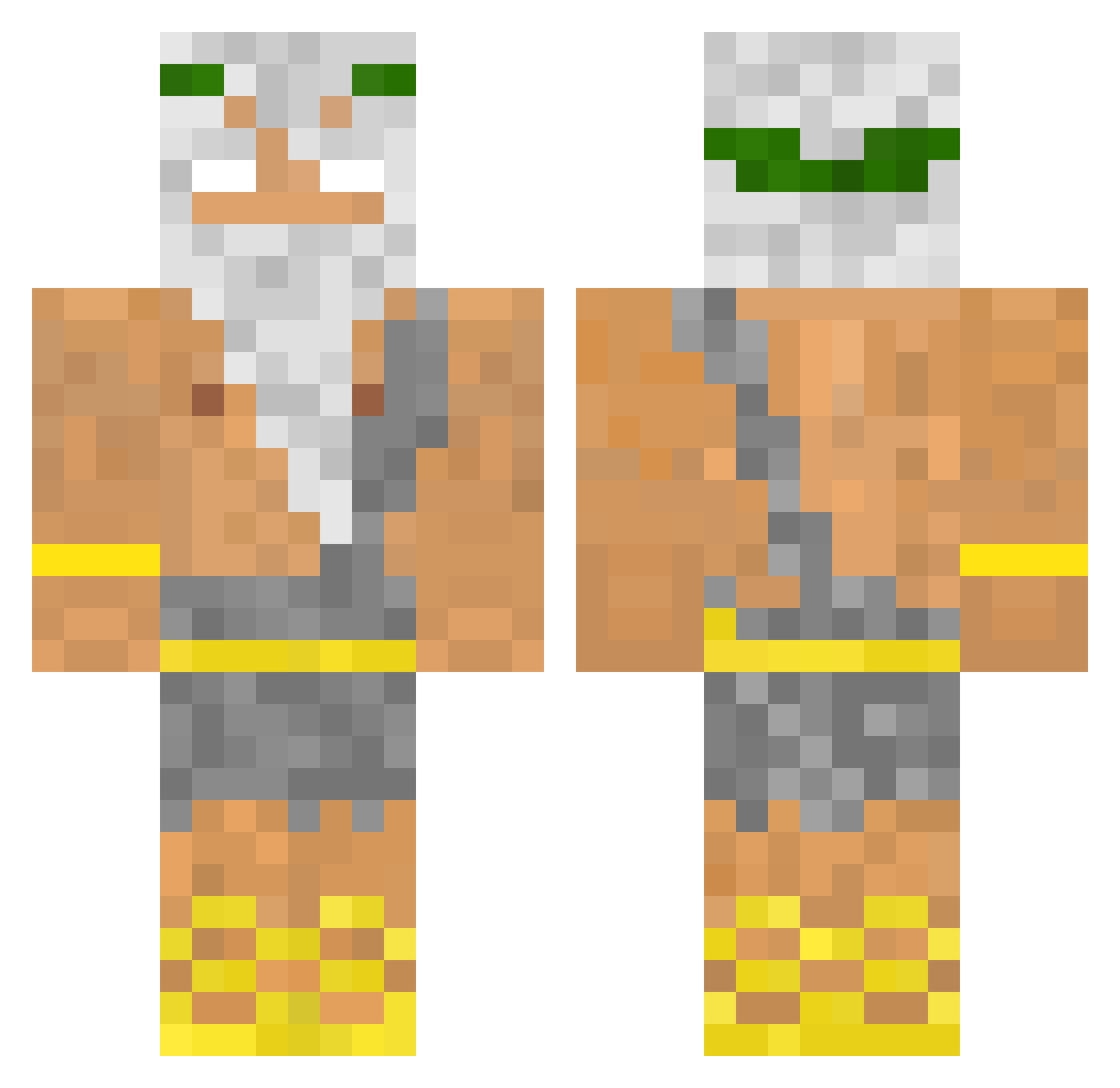 Kiracpe Minecraft skin, front and back view