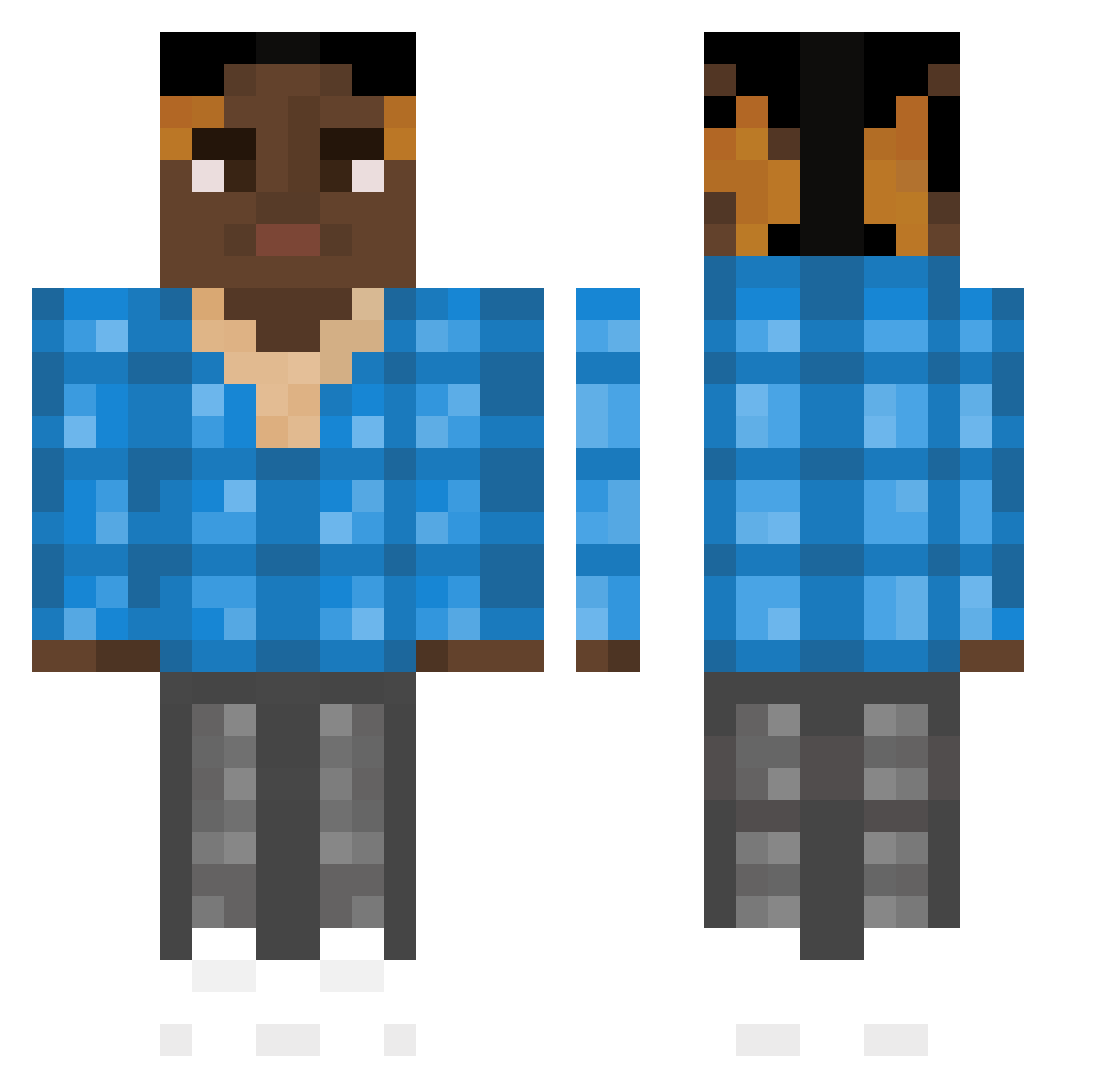 Lesss_goo Minecraft skin, front and back view