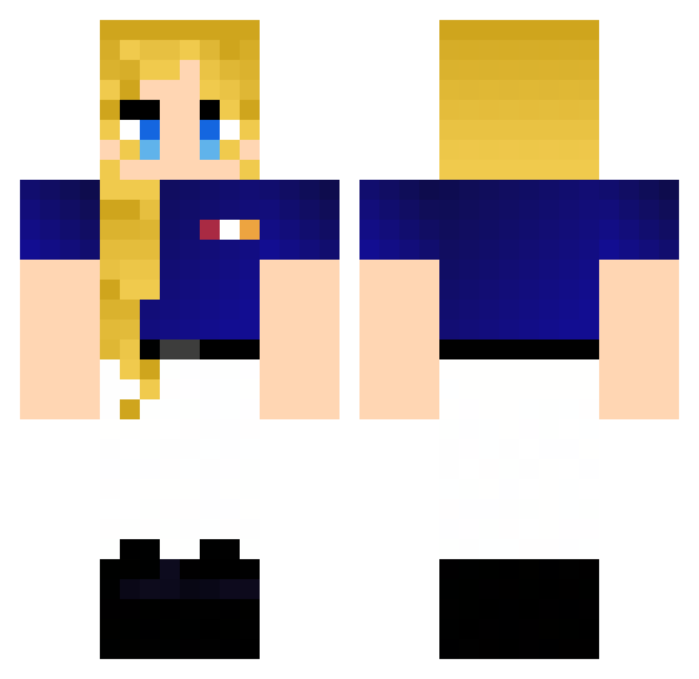Loopiina Minecraft skin, front and back view