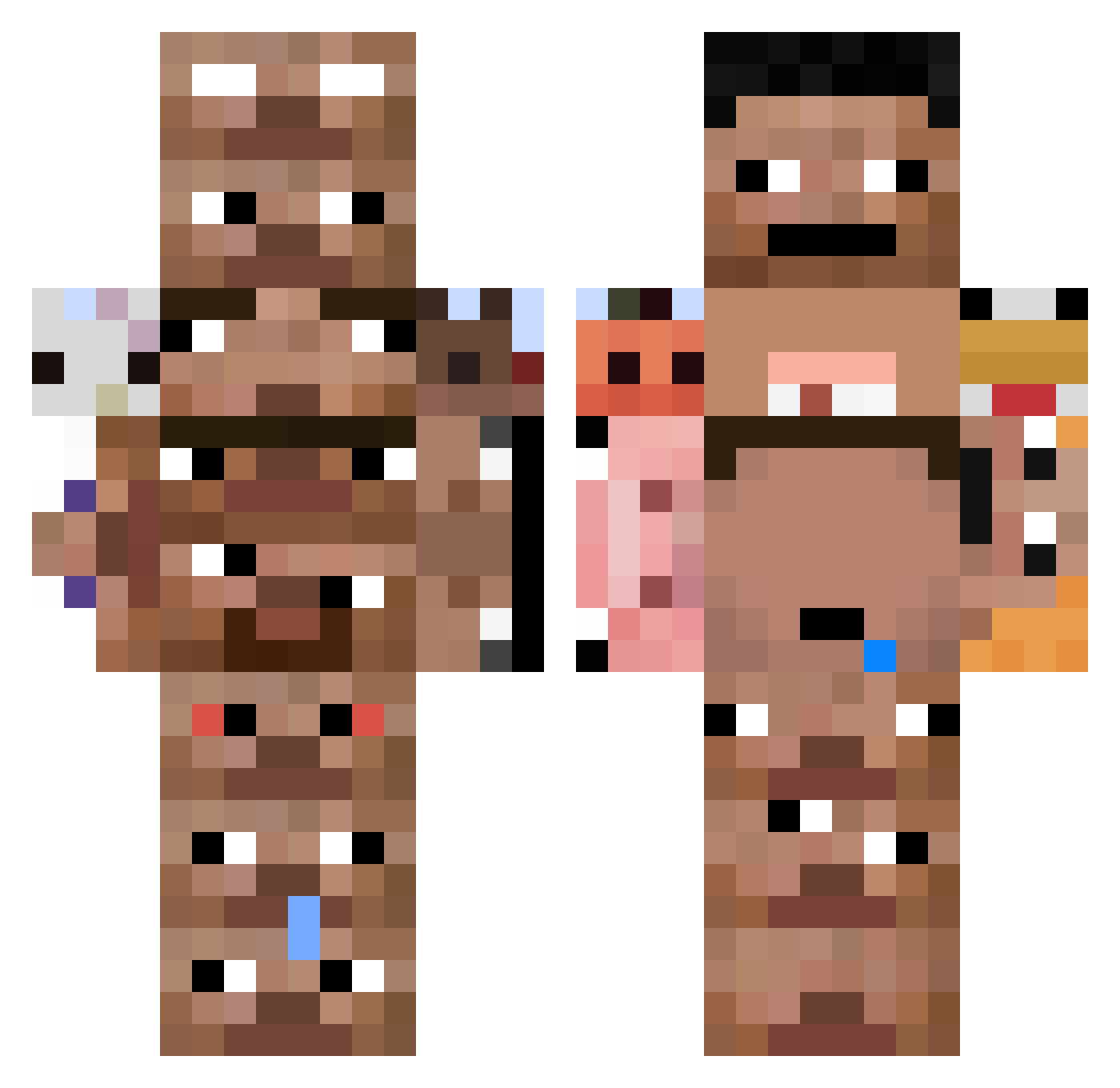 M0onnl1ght Minecraft skin, front and back view