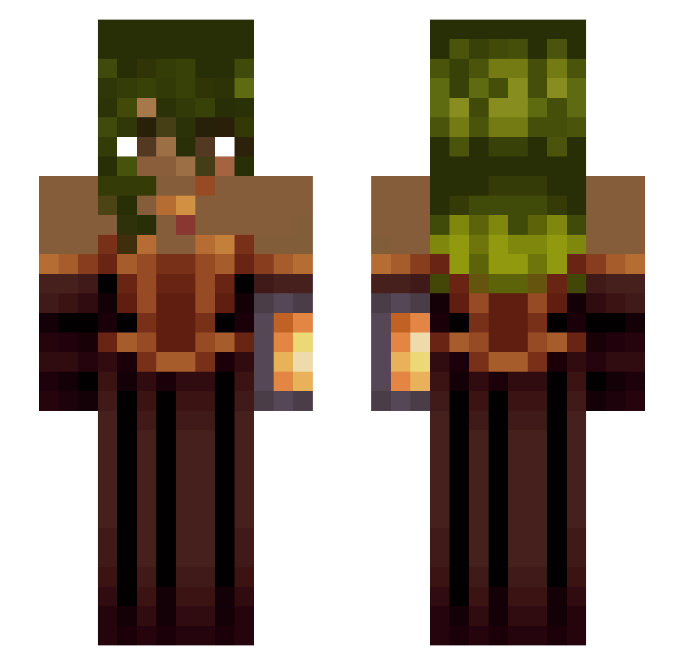 Parkertxt Minecraft skin, front and back view