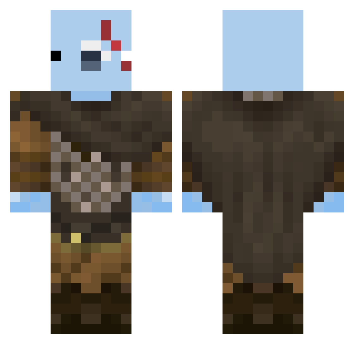 Pugb5 Minecraft skin, front and back view