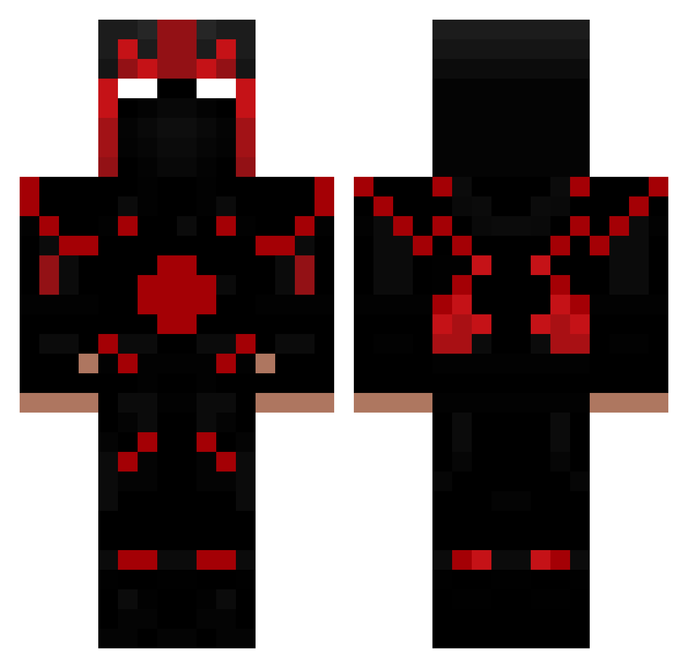 10KH Minecraft skin, front and back view
