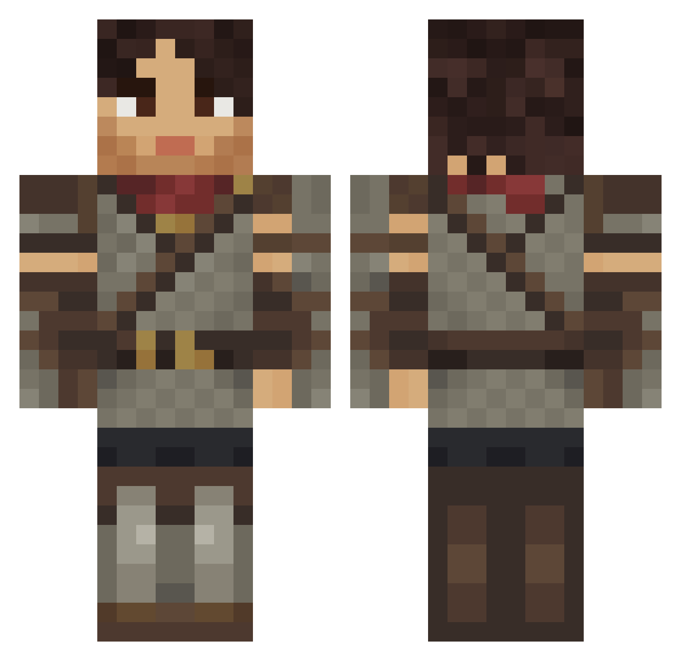CIOM_08 Minecraft skin, front and back view