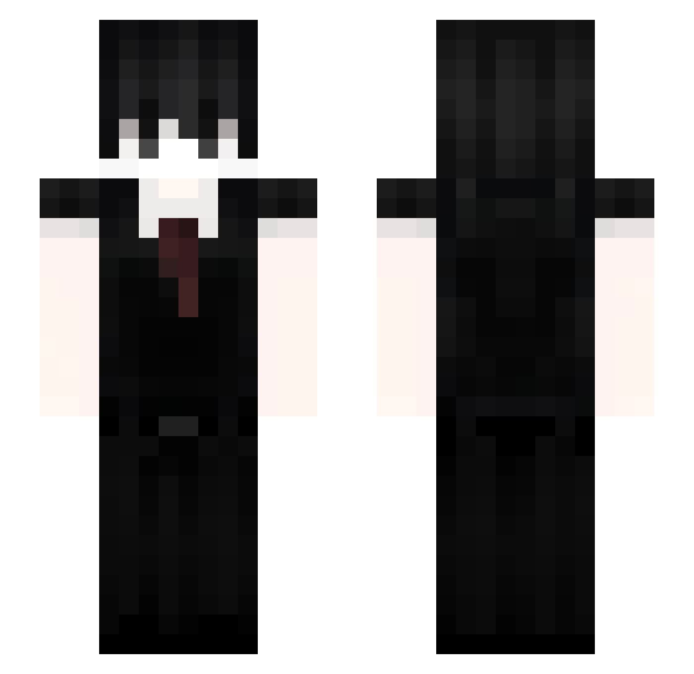 Crepinc Minecraft skin, front and back view