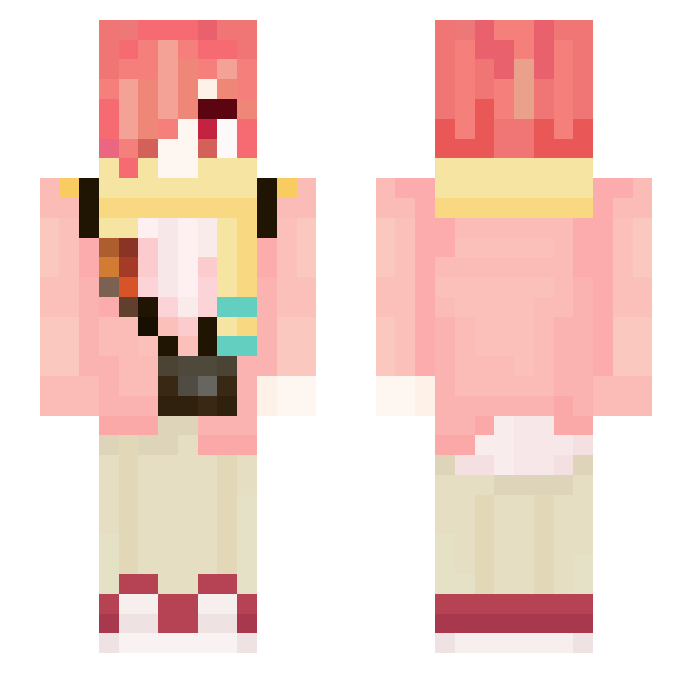 LittleMnky Minecraft skin, front and back view