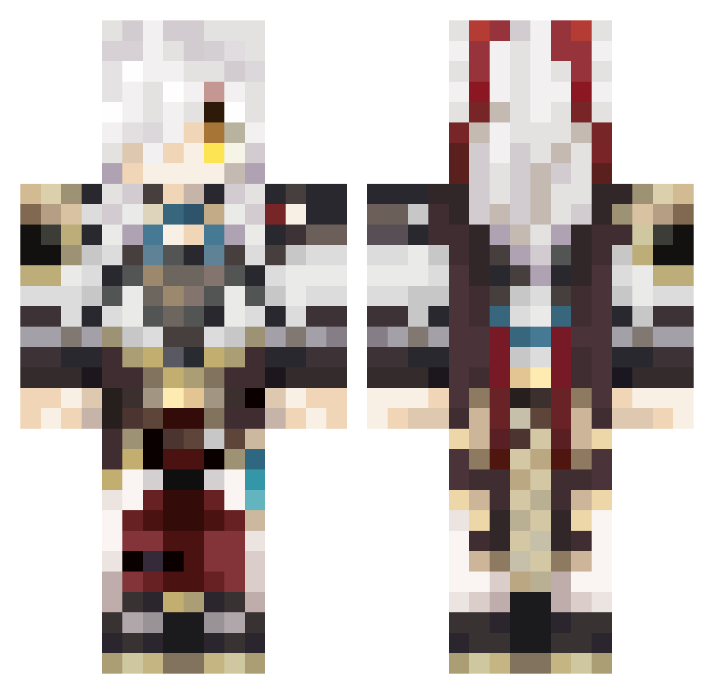 DinoJim Minecraft skin, front and back view