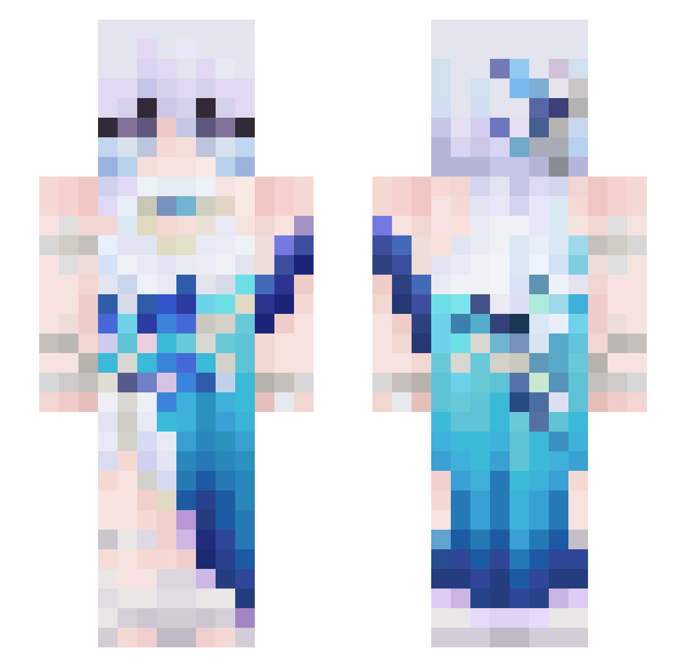 Dragonspikes74 Minecraft skin, front and back view
