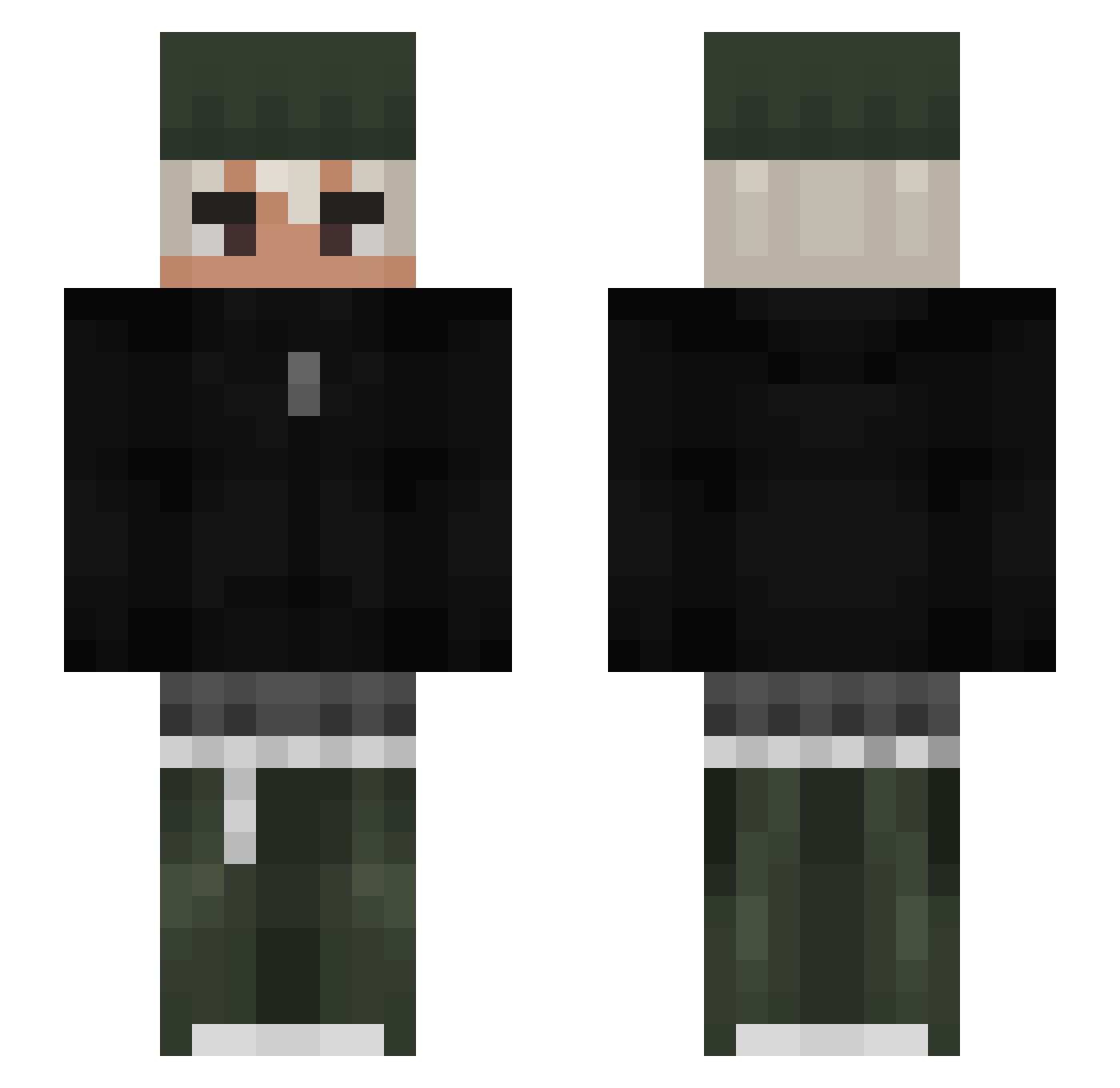 FeelingSaiko Minecraft skin, front and back view