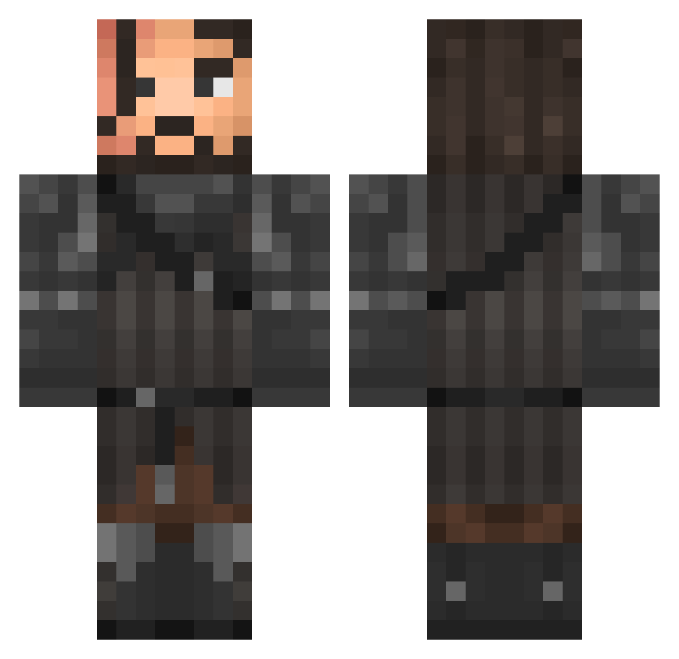 Unugra Minecraft skin, front and back view