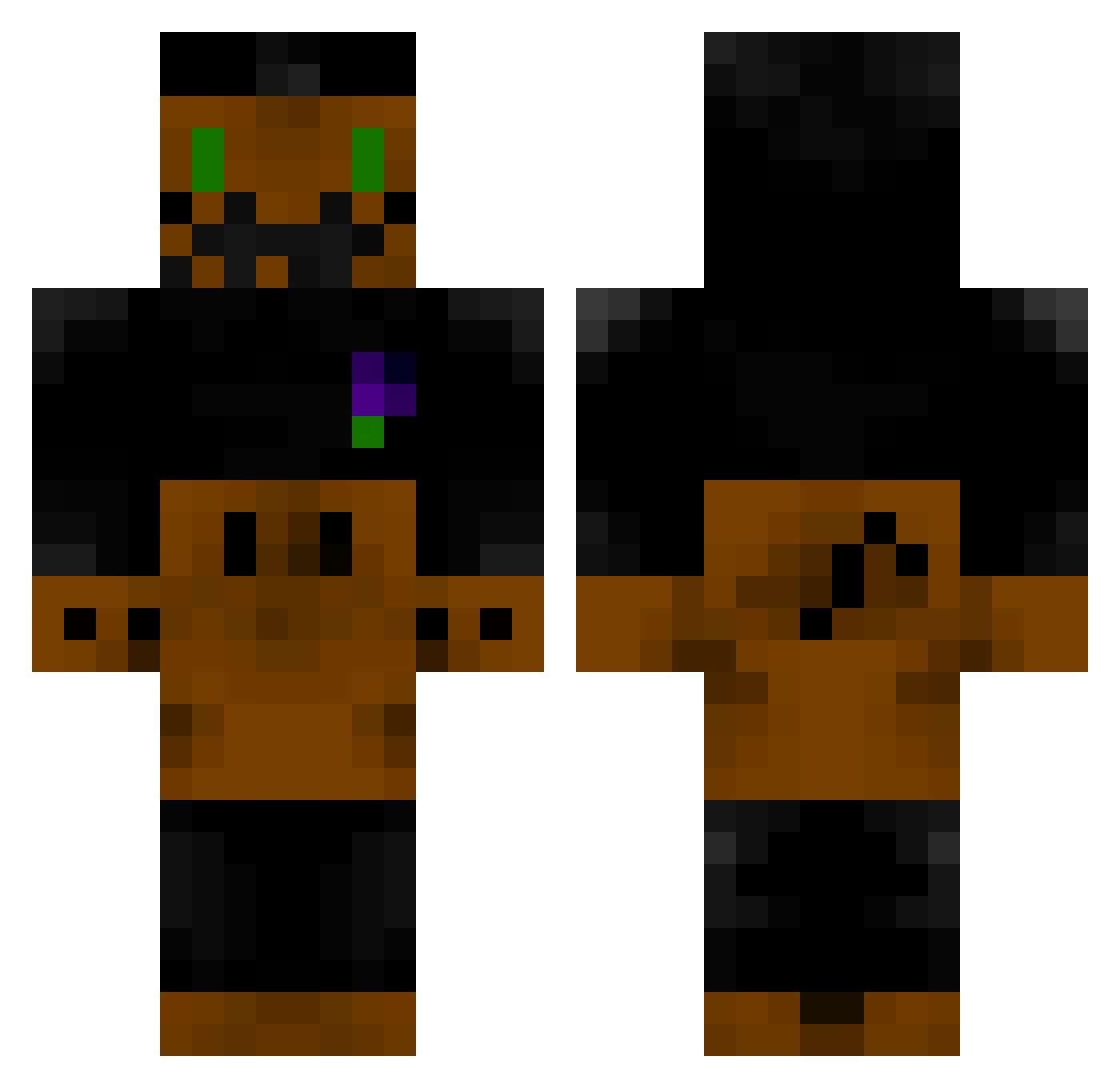 TryxChama Minecraft skin, front and back view