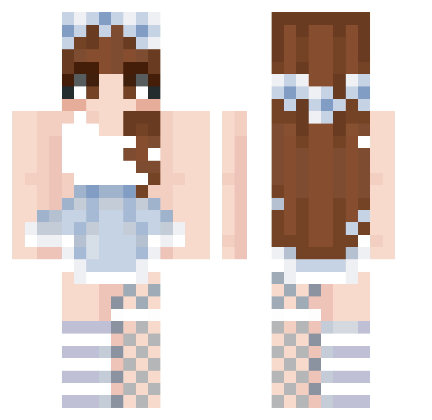 DreiaZ Minecraft skin, front and back view