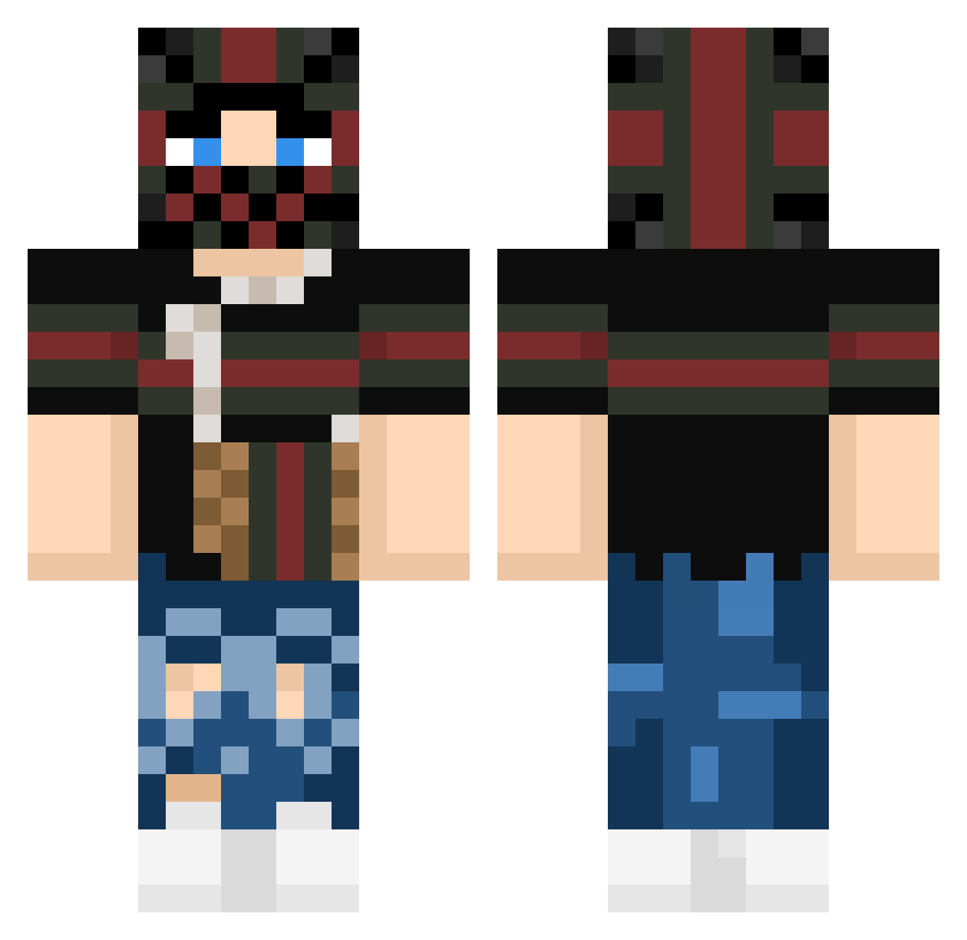 VeelWoede Minecraft skin, front and back view