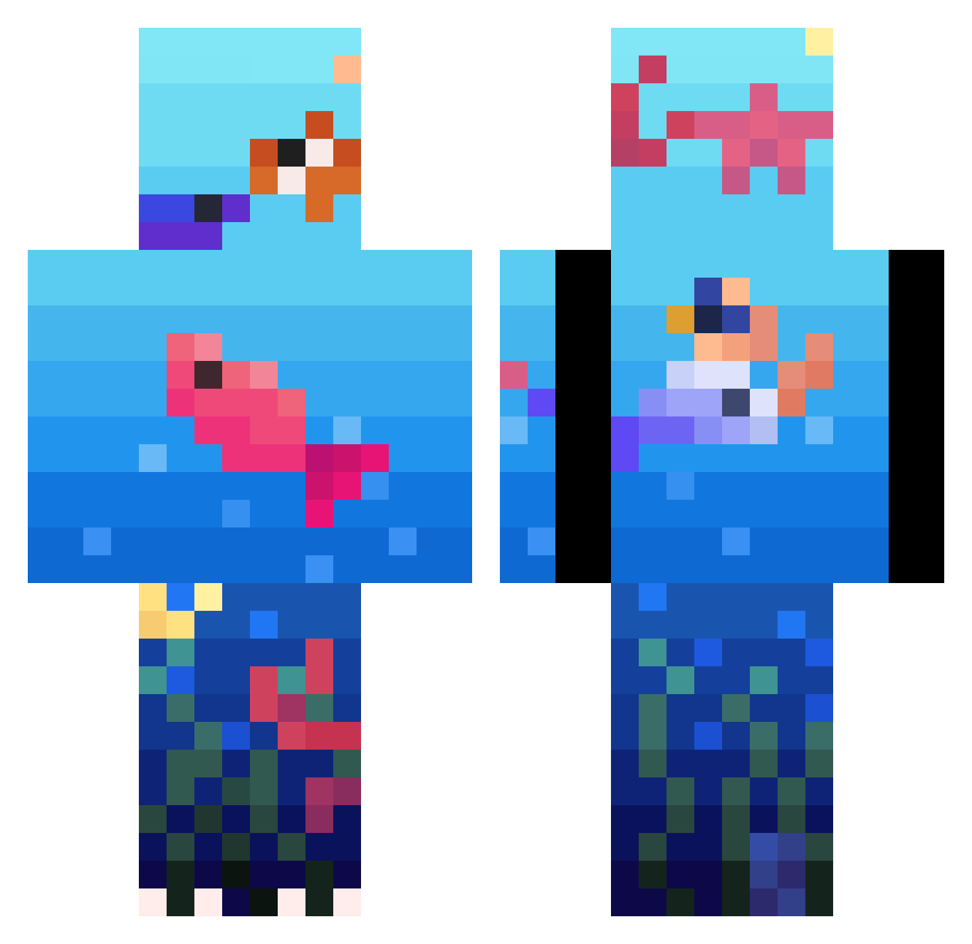 ZEmanic Minecraft skin, front and back view