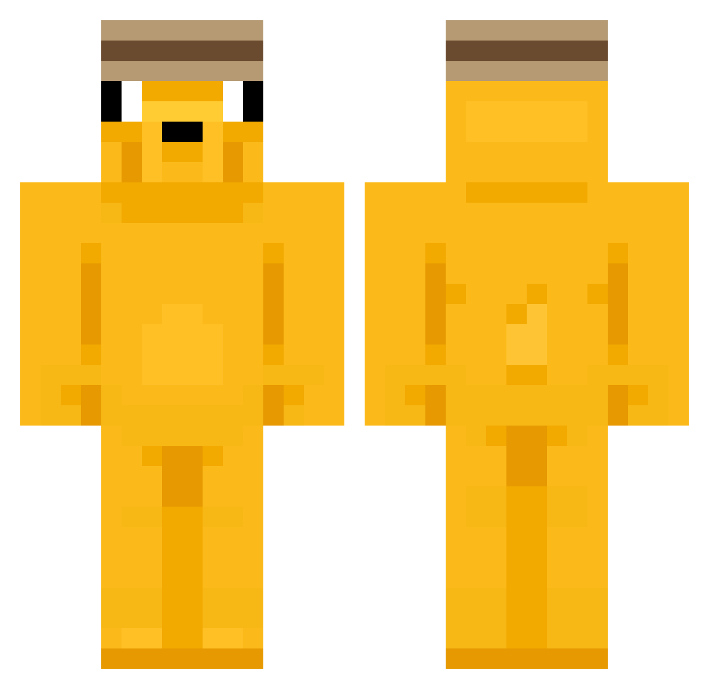 BrickFlix Minecraft skin, front and back view
