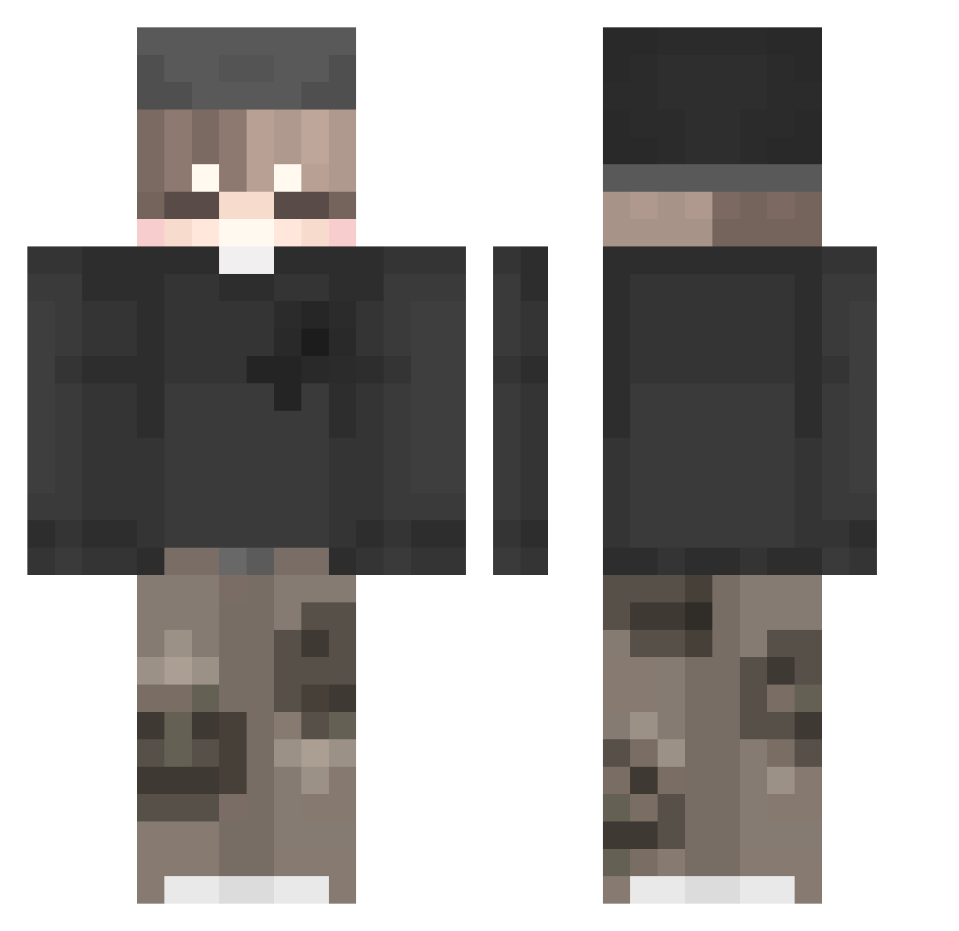 Wetsanesty Minecraft skin, front and back view
