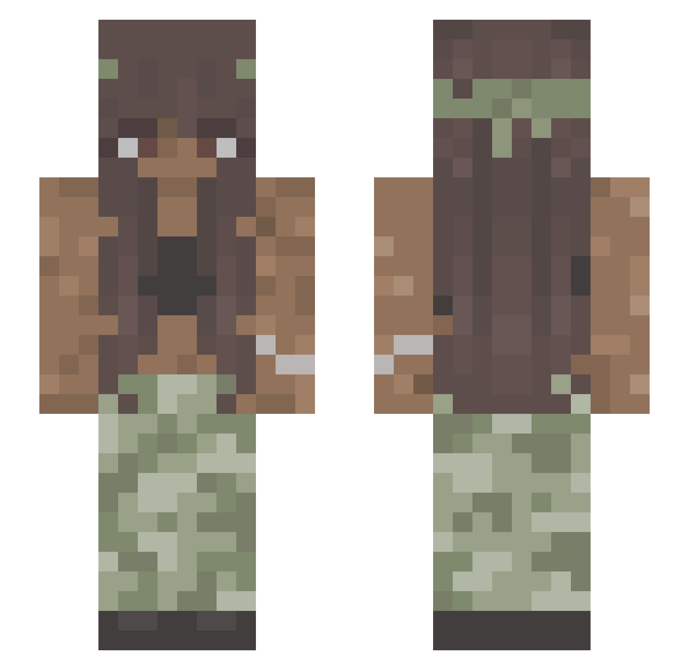 ayaarna Minecraft skin, front and back view