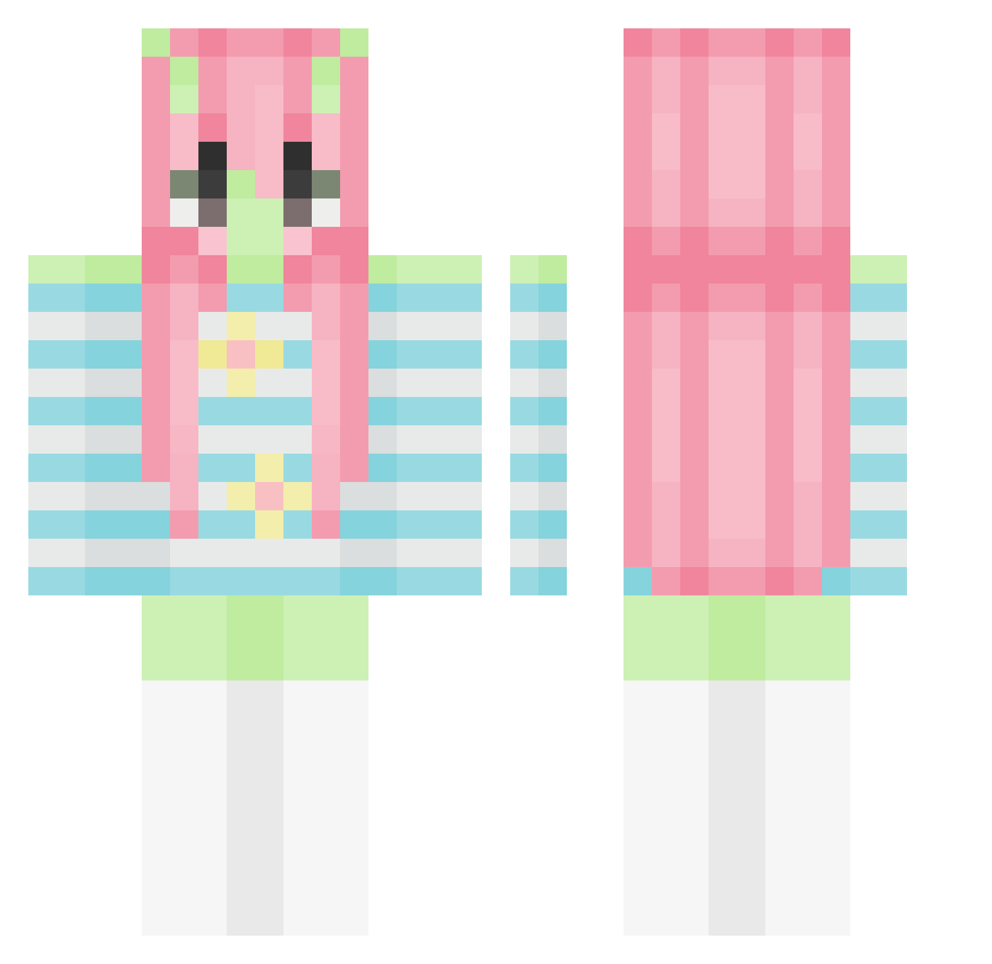 gizizmo Minecraft skin, front and back view