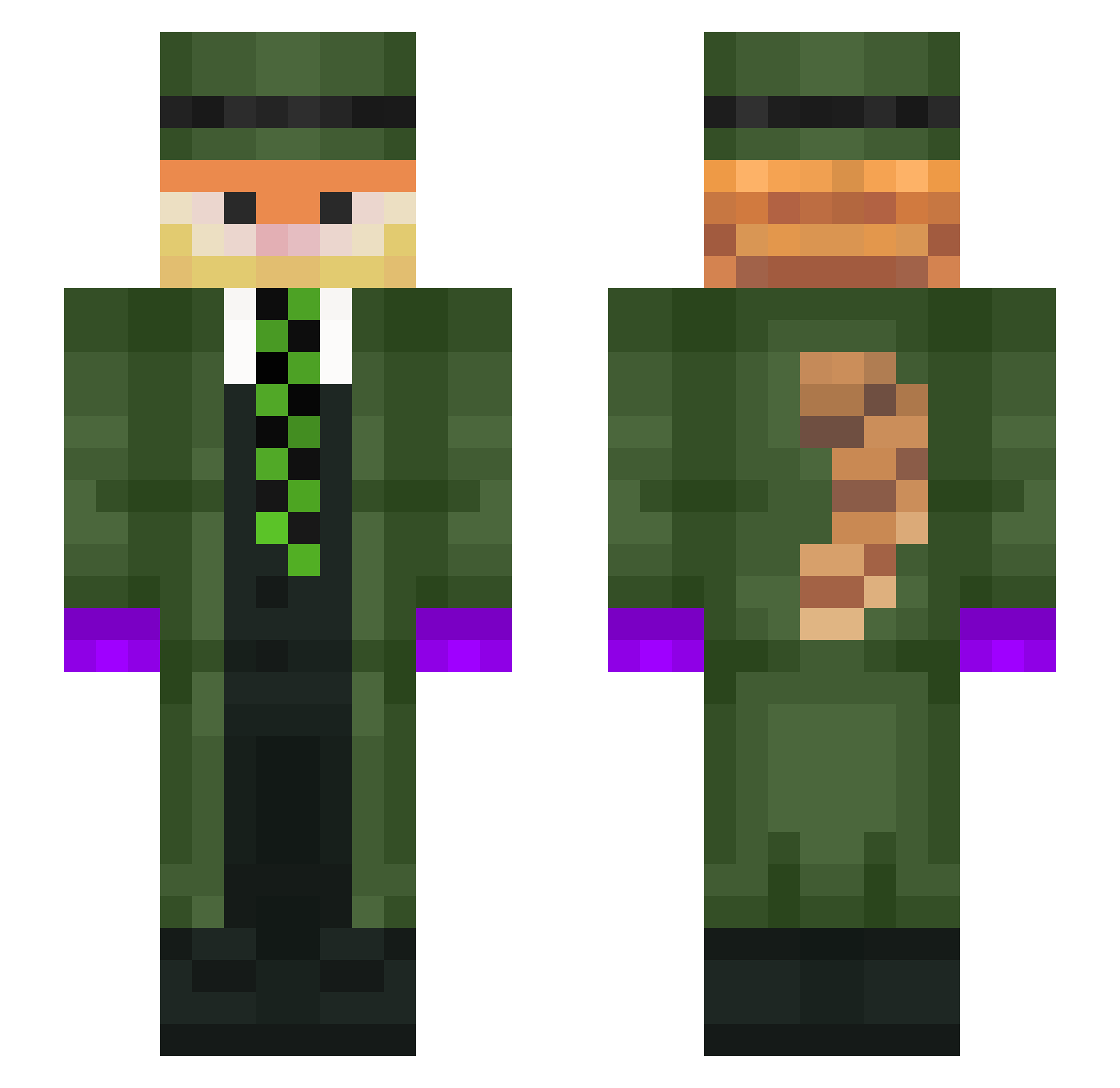 Slambooozle Minecraft skin, front and back view