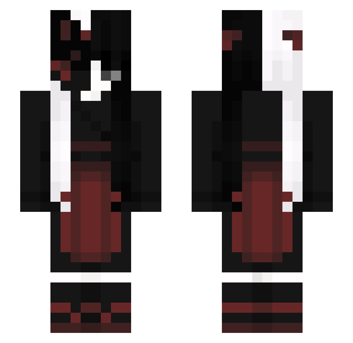 Riku_Quinn Minecraft skin, front and back view
