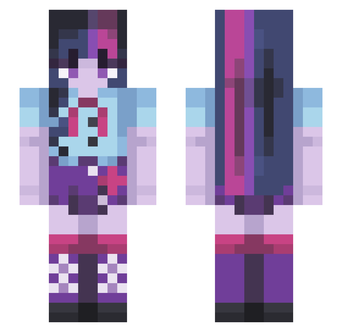ilovetifa Minecraft skin, front and back view
