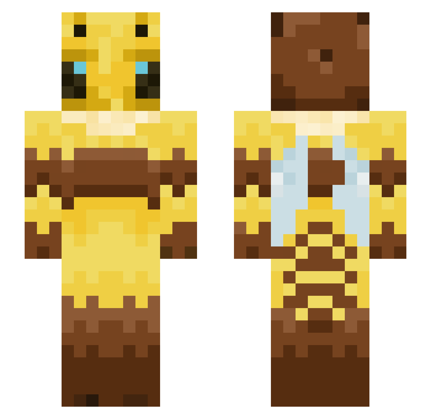 honeybeely Minecraft skin, front and back view